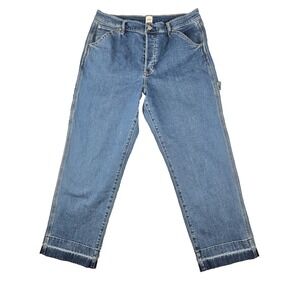 Gap Carpenter Jeans Medium light Wash Women's 14 Contrast Stitch 90s Style Baggy